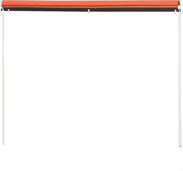Berkfield Home Retractable Manual Awning in Orange and Brown, W/D/H: 200 x 150 x 150 cm