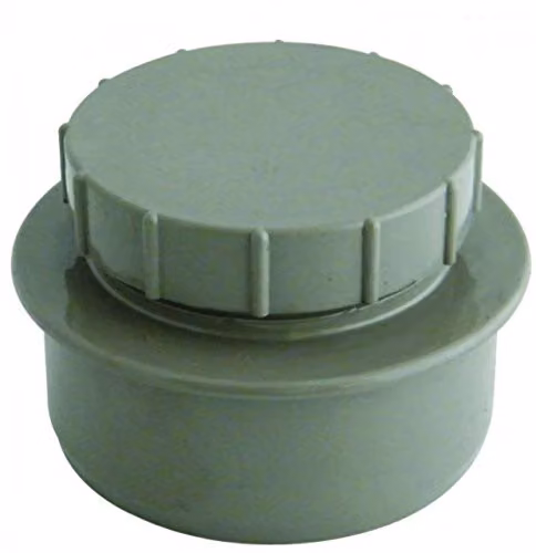 FloPlast Solvent Weld Soil Screw Access Cap in Grey SS292