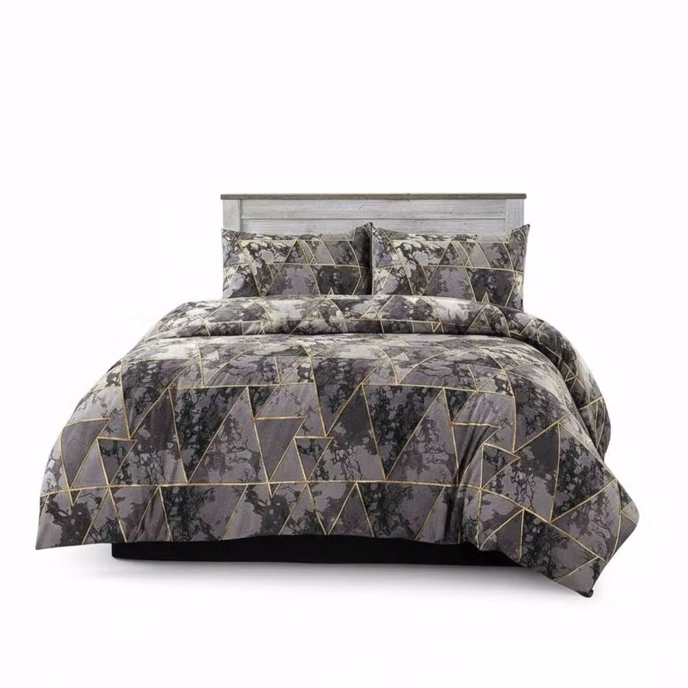 Snug City Grey Geometric Triangle Duvet Cover and Pillowcase Set, Single, 90 x 200 cm – 2