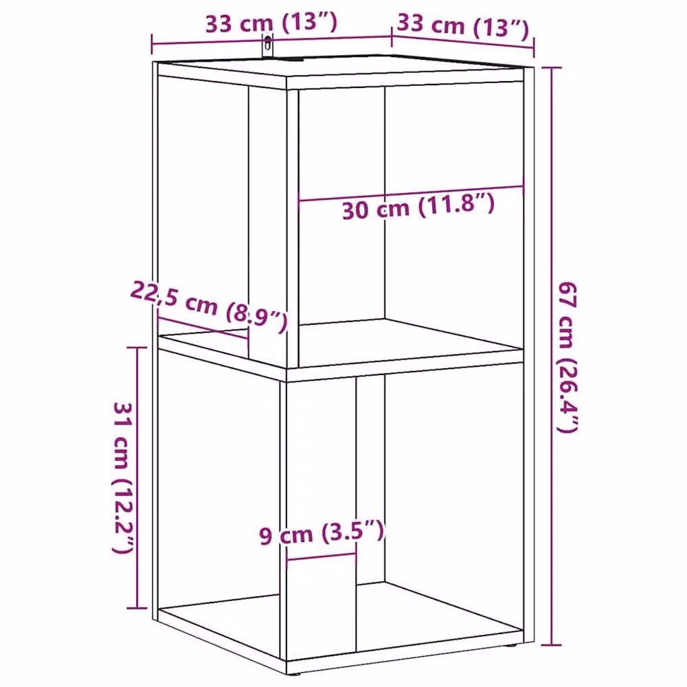 Berkfield Home Corner Cabinet in Old Wood Brown, W/D/H: 33 x 33 x 67 cm – 4