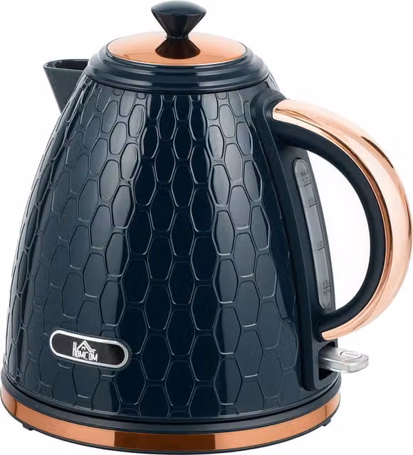 HOMCOM 3000W Rapid Boil Honeycomb Kettle with PID Control and Auto Shut-off, Dark Blue – 1