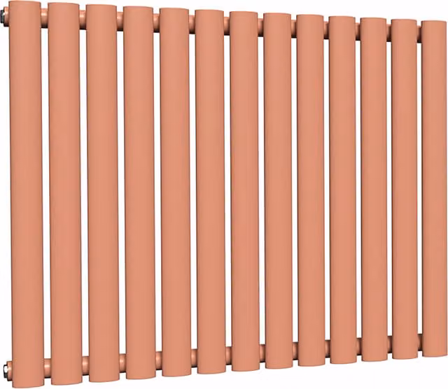 Lux Heat Oval Horizontal Coloured Steel Radiator in Orange, W: 78 cm, H: 60 cm
