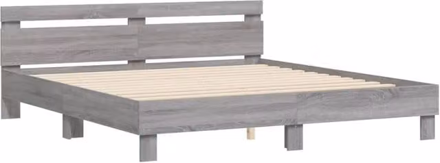 Berkfield Home Durable Super King Bed Frame in Grey Sonoma, W/D/H: 180 x 200 x 70 cm – 1