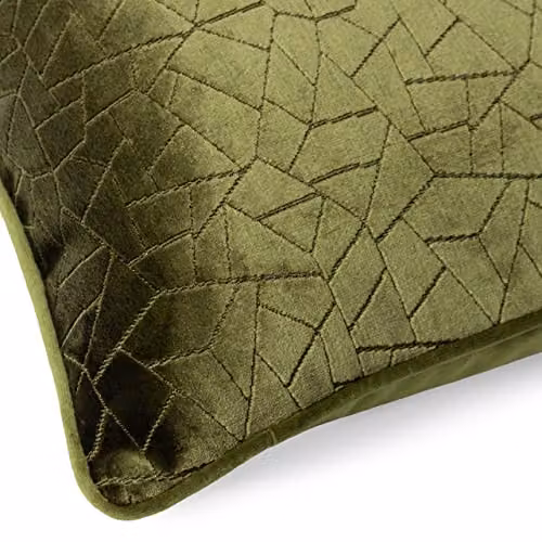 HOEM Malans Cut Velvet Piped Cushion in Green, W/D/H: 45 x 45 x 45 cm – 3