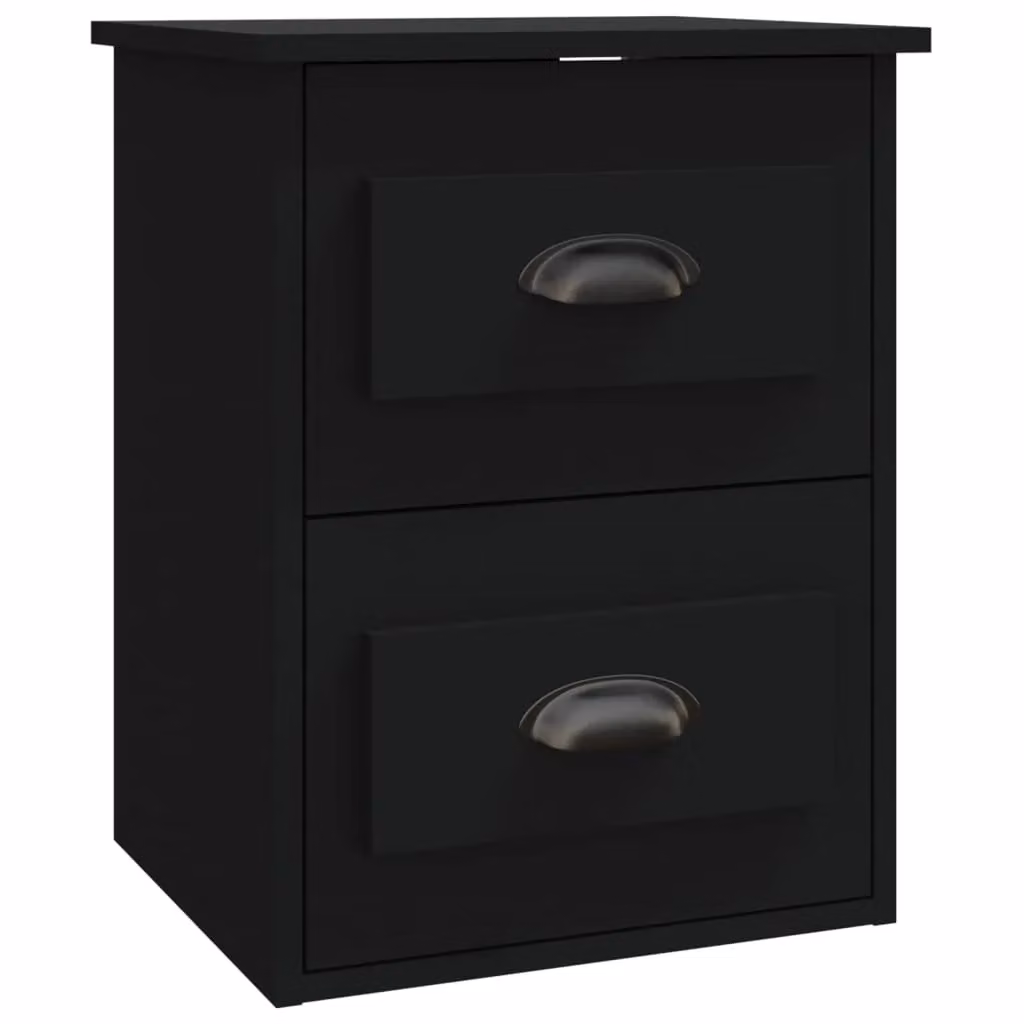 Berkfield Home Wall-mounted Bedside Cabinet, Black, W/D/H: 41.5 x 36 x 53 cm – 2