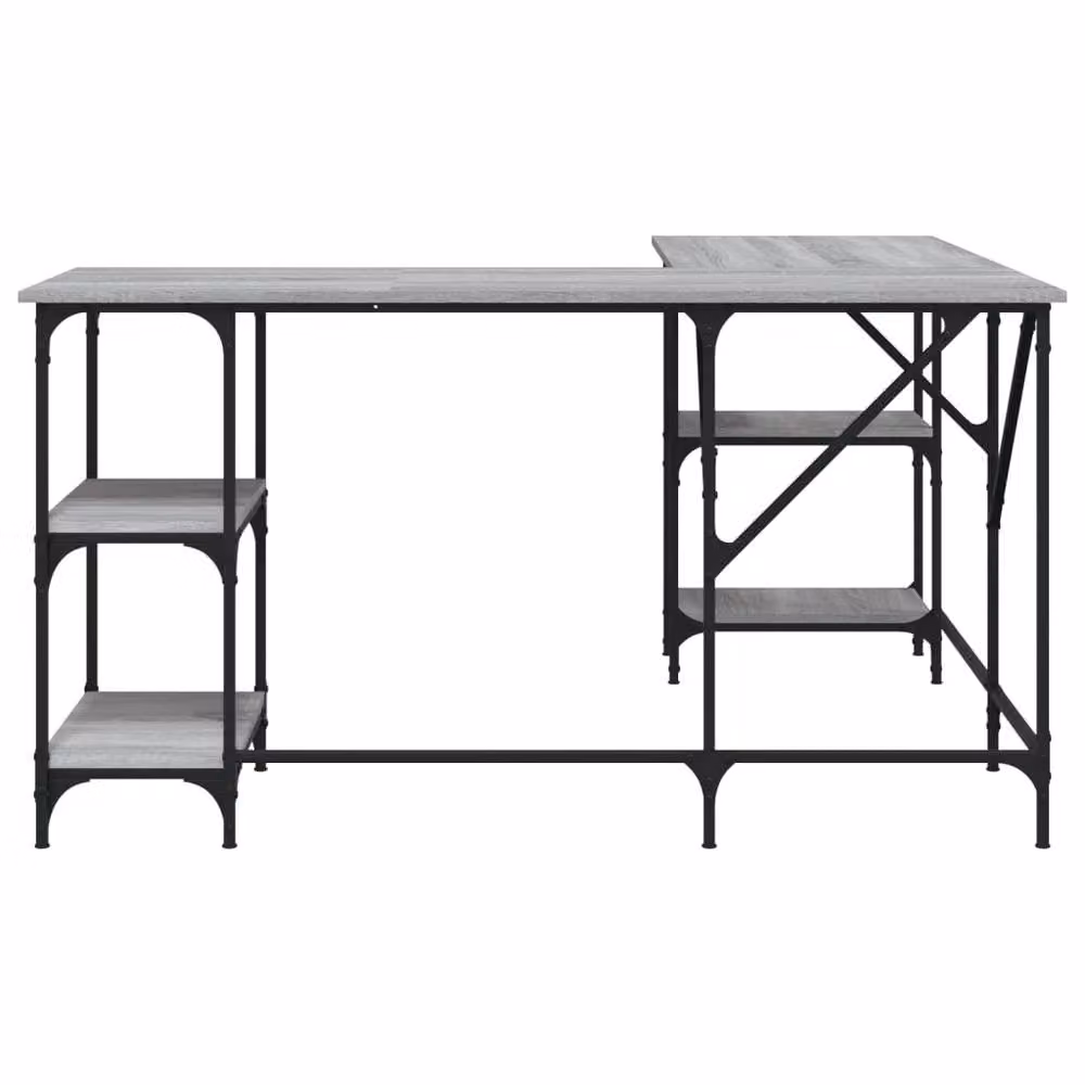 Berkfield Home Grey Sonoma Corner Desk in Engineered Wood W/D/H: 139 x 139 x 75 cm – 4
