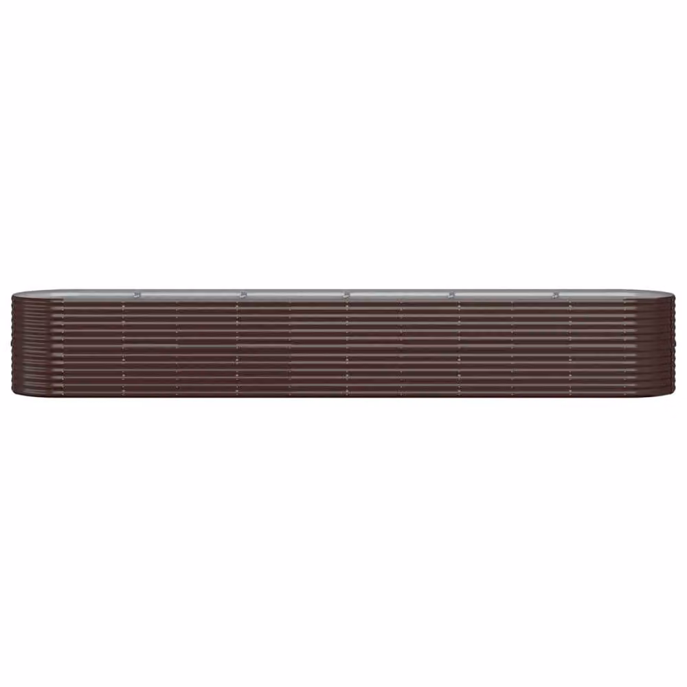 Berkfield Home Garden Powder-coated Steel Raised Bed in Brown, W/D/H: 440 x 80 x 68 cm – 3