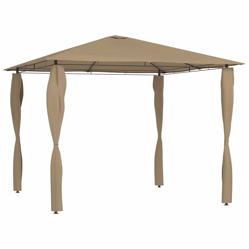 Berkfield Home Gazebo with Post Covers in Beige, W/D/H: 300 x 300 x 260 cm – 2