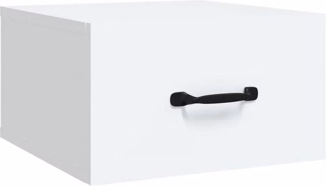 Berkfield Home Wall-mounted Bedside Cabinet in White, W/D/H: 35 x 35 x 20 cm