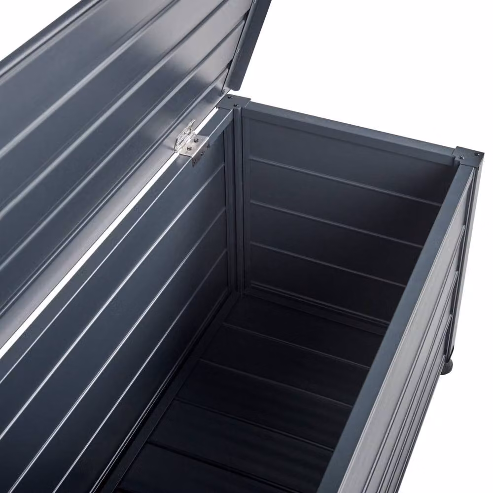 Wyld and Coco Aluminium Storage Box in Matt Grey, W/D/H: 113 x 50 x 50 cm – 5