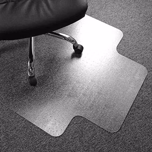 Floortex Advantagemat Transparent PVC Lipped Chair Mat for Carpets up to 6mm, W: 90 cm x D: 120 cm
