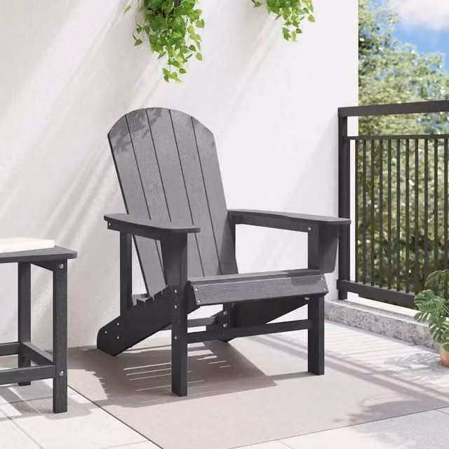 Berkfield Home Traditional Adirondack Chair in Light Grey, W/D/H: 74 x 82 x 91 cm – 1