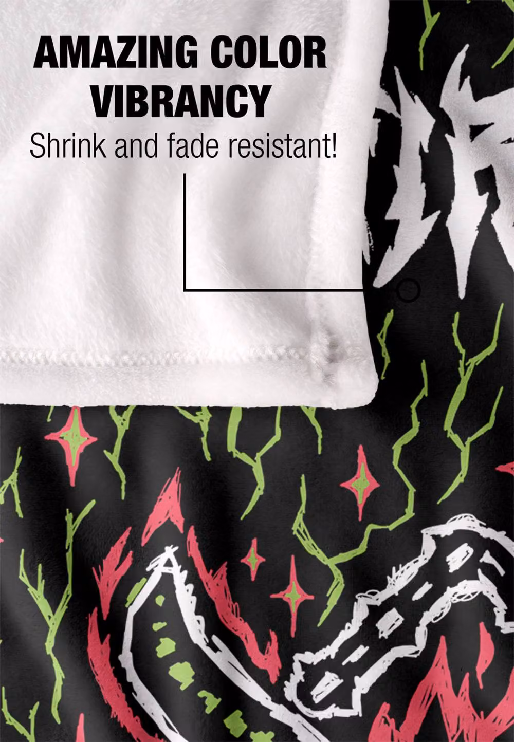 Stranger Things Hellfire Club Neon Flames Sketch Blanket in White and Multicolour, W: 152 cm, D: 127 cm – 4