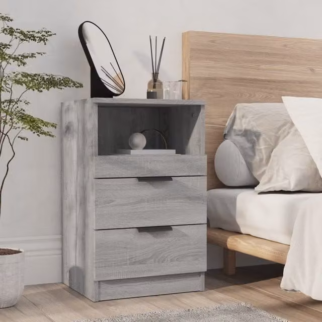 Berkfield Home Bedside Cabinet in Grey Sonoma Engineered Wood