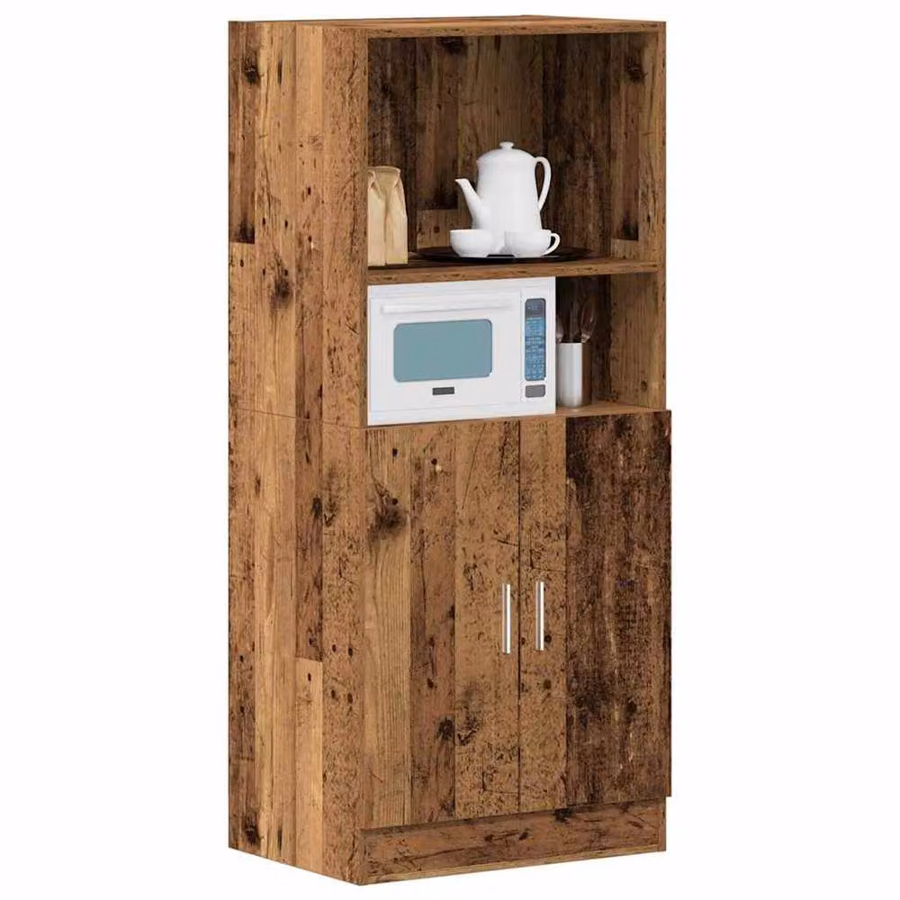 Berkfield Home Rustic Kitchen Cabinet in Brown, W/D/H: 57 x 41.5 x 131.5 cm – 3