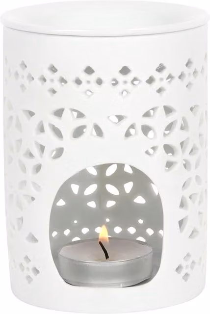 Something Different Matte Cut Out Ceramic Oil Burner in White