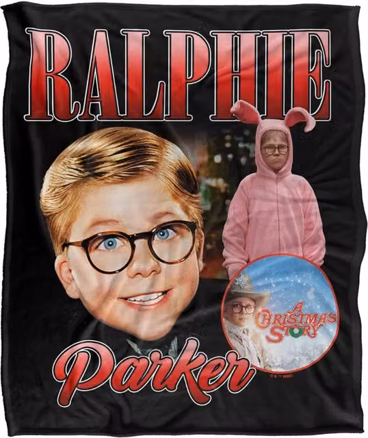 Warner Bros. A Christmas Story Ralphie Collage Super Soft Polyester Throw Blanket, Multicolour, Large
