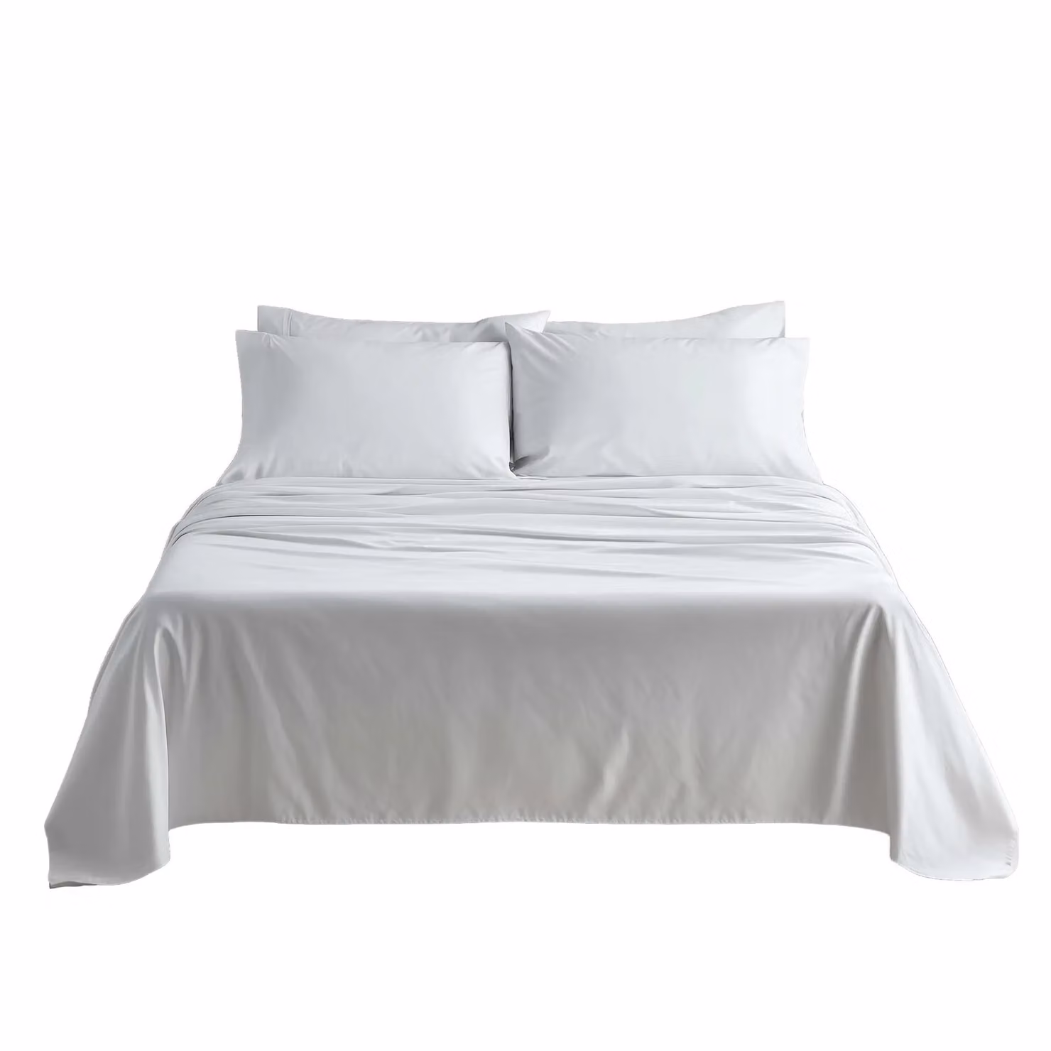 Snug City Luxury 400TC Mako Satin Soft Touch Hotel Quality Flat Sheet Bed Linen in White, Size: 90 x 200 cm – 2