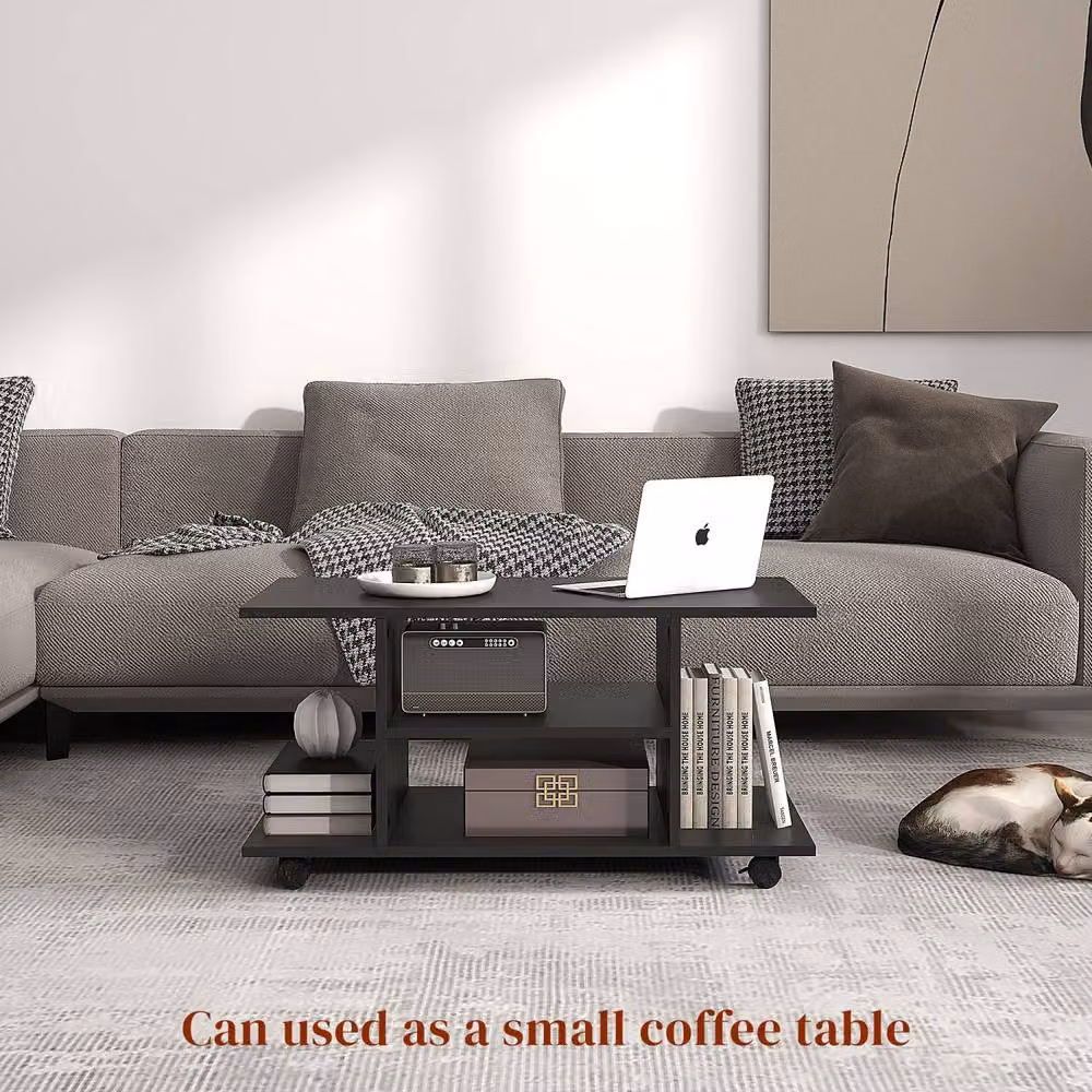 Wyld Haus Coro Black Mobile TV Storage Unit with Shelves W/D/H: 80 x 40 x 40 cm – 5