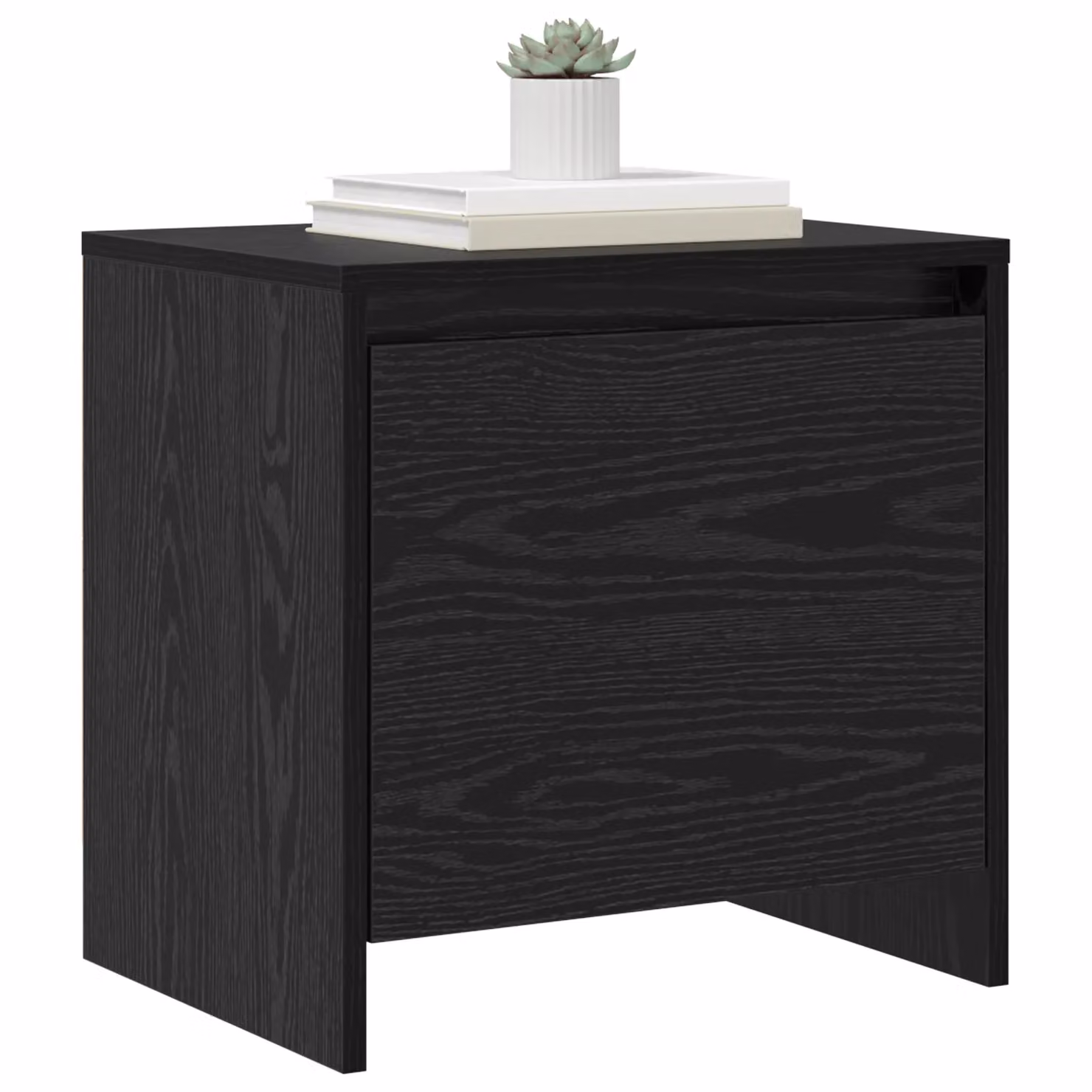 Berkfield Home Black Oak Bedside Cabinet in Engineered Wood – 3