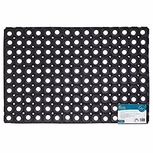JVL Rondo Rubber Ring Scraper Doormat, Black, W: 40 cm, D: 60 cm – 6