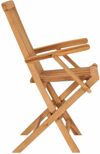 Berkfield Home Elegant Folding Garden Chairs, Set of 4, Solid Brown Teak Wood – 1