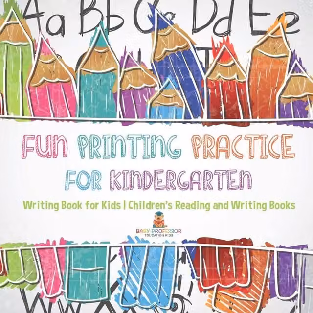 Baby Professor Fun Printing Practice for Kindergarten Writing Book for Kids in White and Multicolour