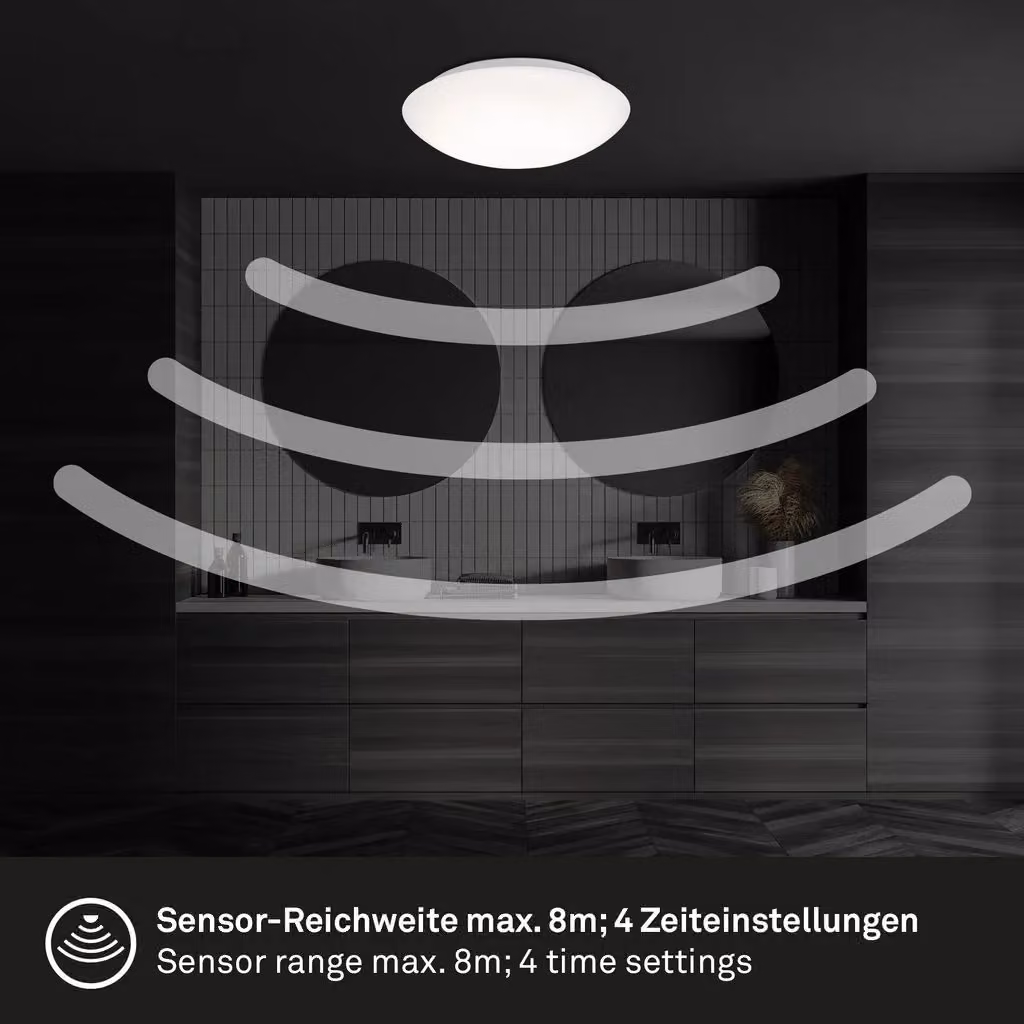 Briloner White 22W LED Ceiling Light with Motion and Dusk Sensor, Diameter: 40.2 cm – 5