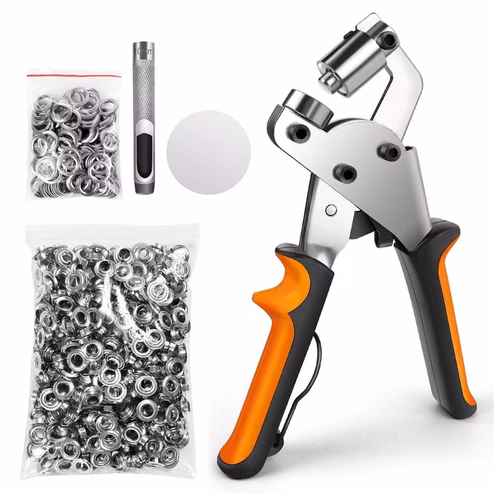 SPETLEK Metal Eyelet Pliers and Hole Punch Grommet Tool Kit in Multicolour Steel – 3