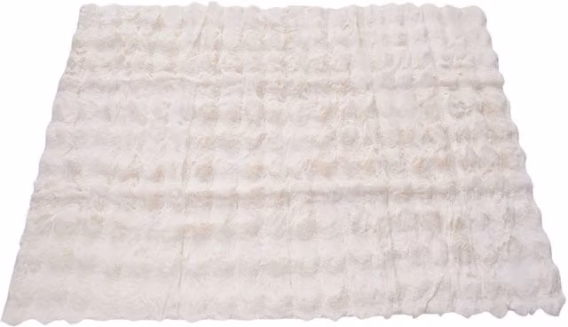 Livingandhome Knitted Faux Rabbit Fur Sofa Cover in Grey, Beige and White