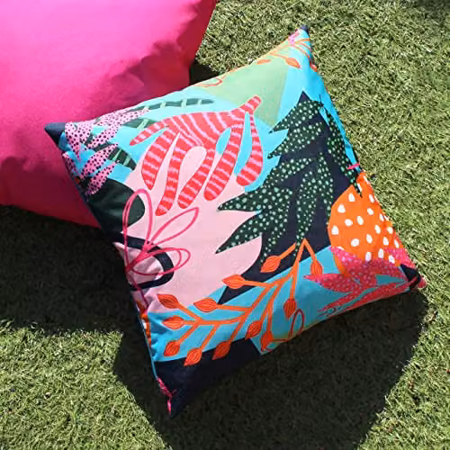 Riva Home Coralina Floral Outdoor Square Cushion, Multicolour, W/D/H: 43 x 43 x 43 cm – 4