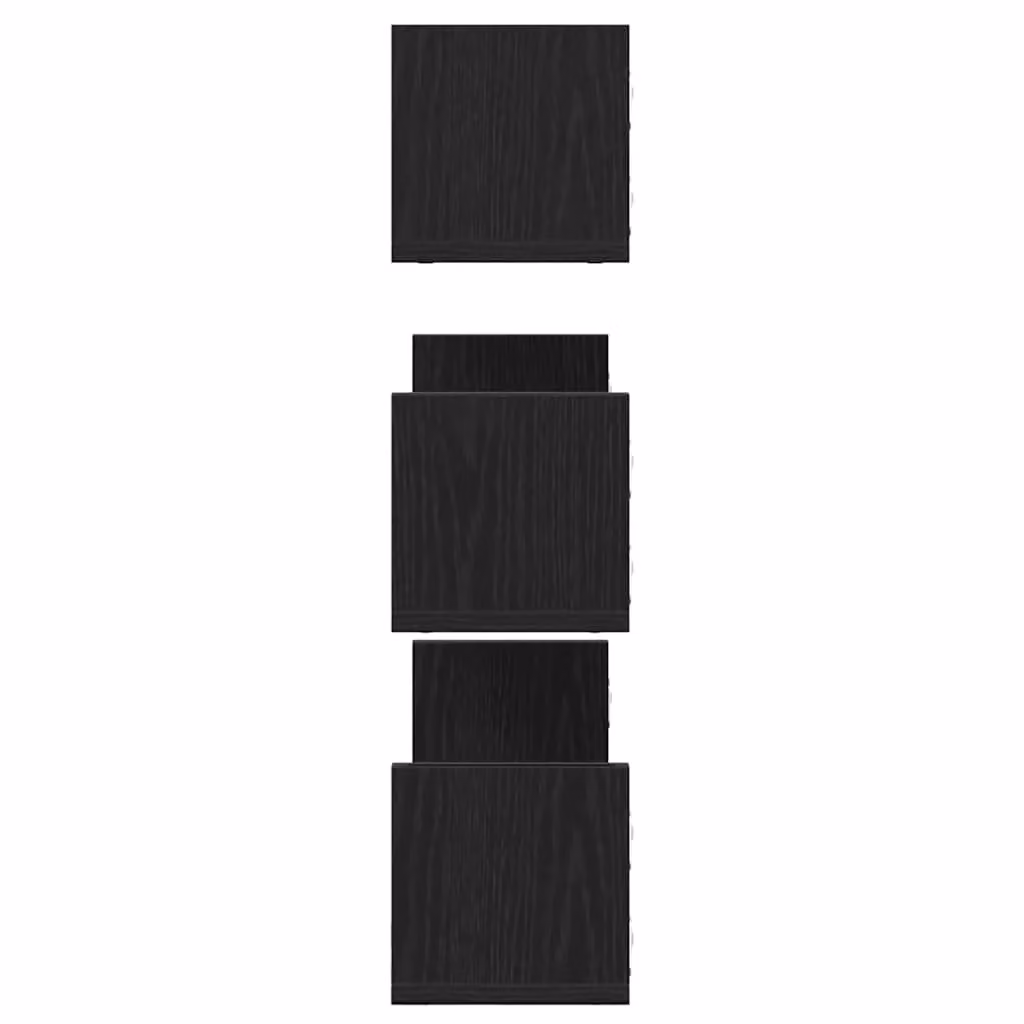 Berkfield Home Set of 3 Wall Mounted Shelves in Black Oak, W: 58 cm, D: 18 cm, H: 18 cm – 5