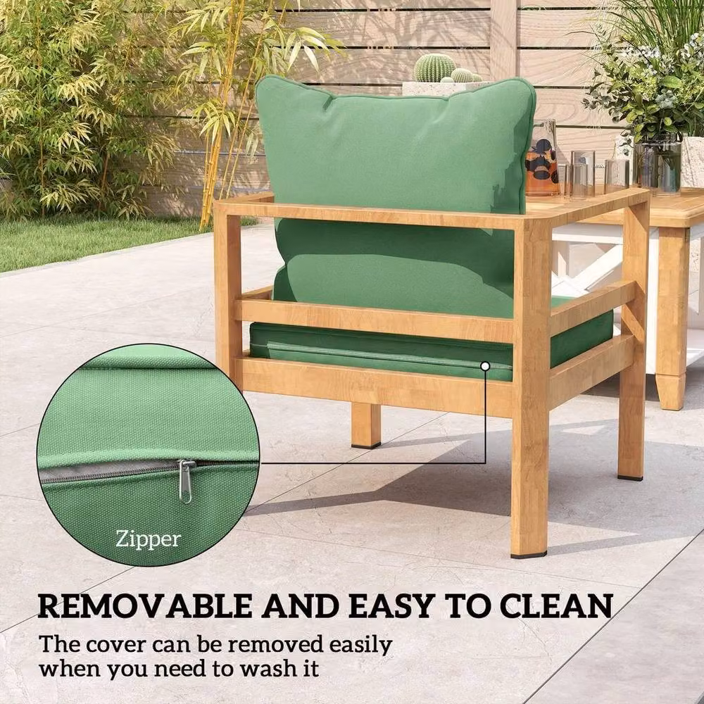 NESTLUNE Green Cushion Set with Seat and Back Pad, W: 120 cm, H: 135 cm – 5