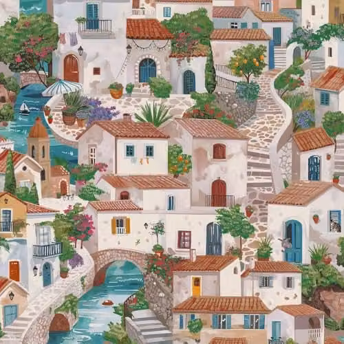 Holden Decor Odyssey Italian Buildings Mediterranean Vibe Multicolour Wallpaper – 1