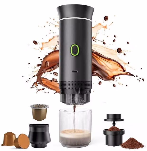 FLAVORA 3-in-1 Portable Wireless Espresso Maker in Black