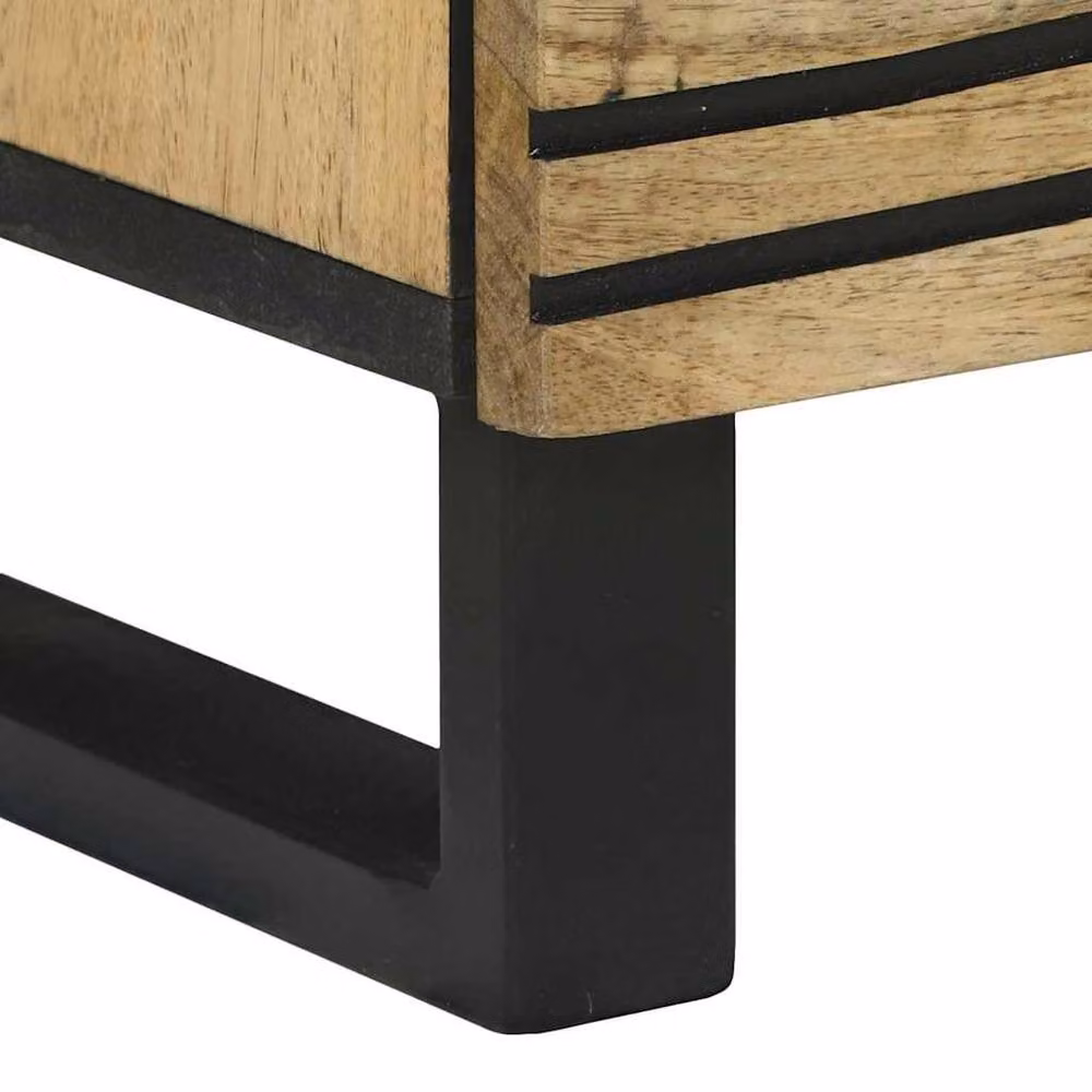 Berkfield Home Modern Sideboard in Brown, Solid Mango and MDF, W/D/H: 40 x 33.5 x 75 cm – 5