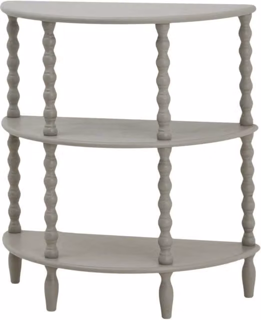 KDMD Camden Collection Half Moon 3-Tier Table in Light Grey – 1