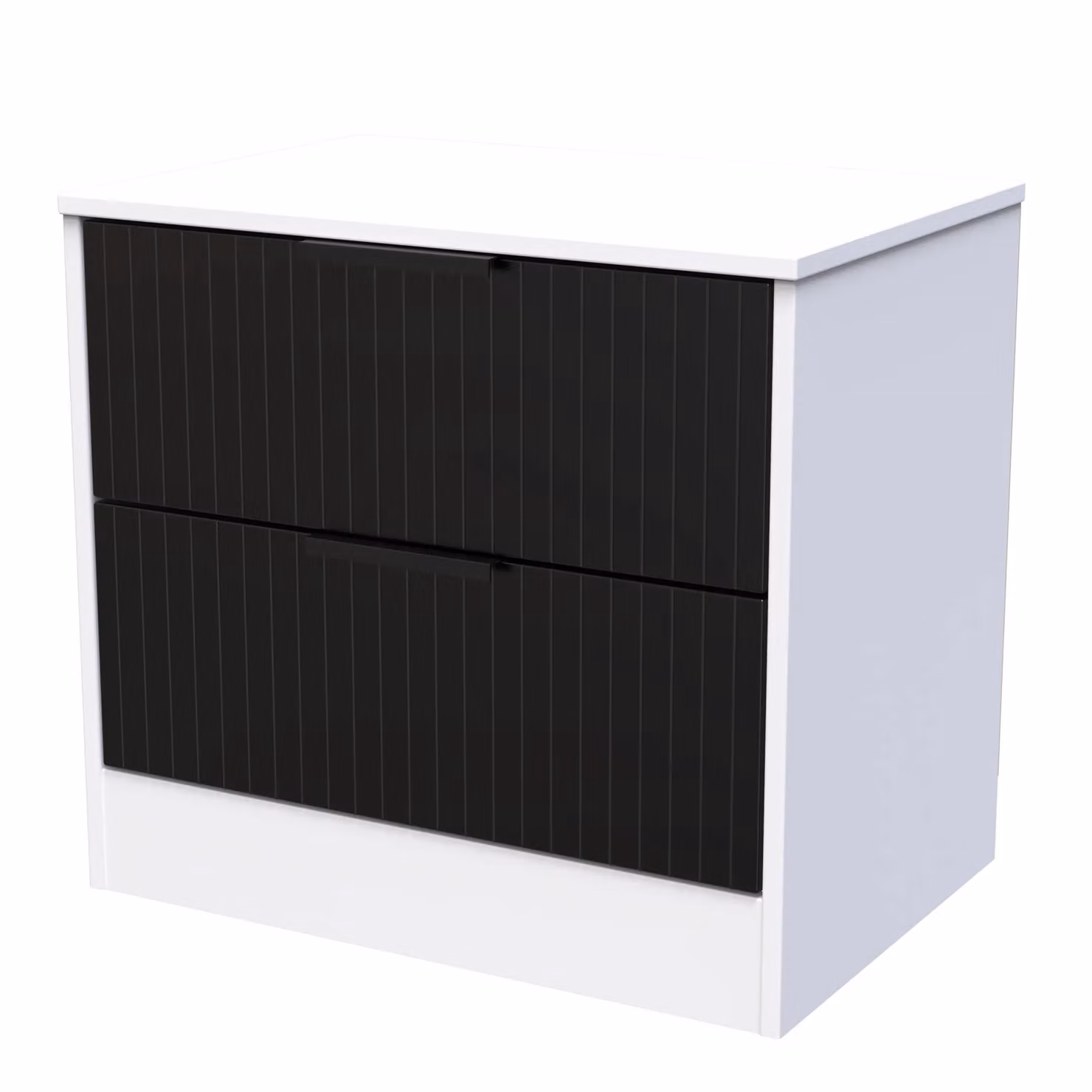 Ready Assembled 2 U Denver 2 Drawer Side Table in Black – 2