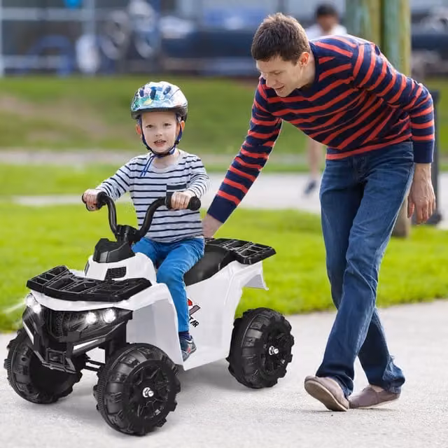 Costway All Terrain Electric Quad Bike in White