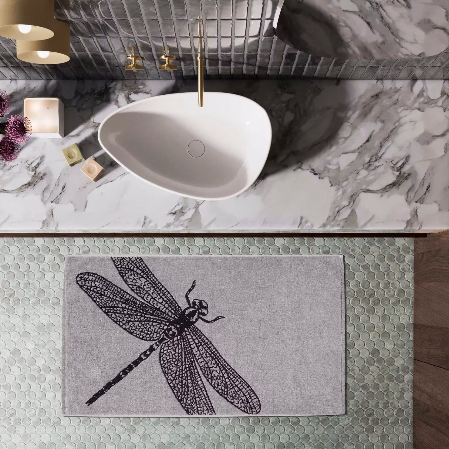 Ted Baker Dragonfly Cotton Bath Mat in Grey – 2