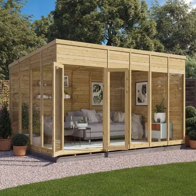 BillyOh Switch Pent Tongue and Groove Wood Summerhouse in Brown