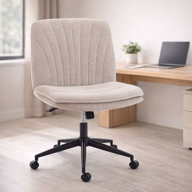 ERGOVEXA Criss Cross Task Chair with Wheels, Beige