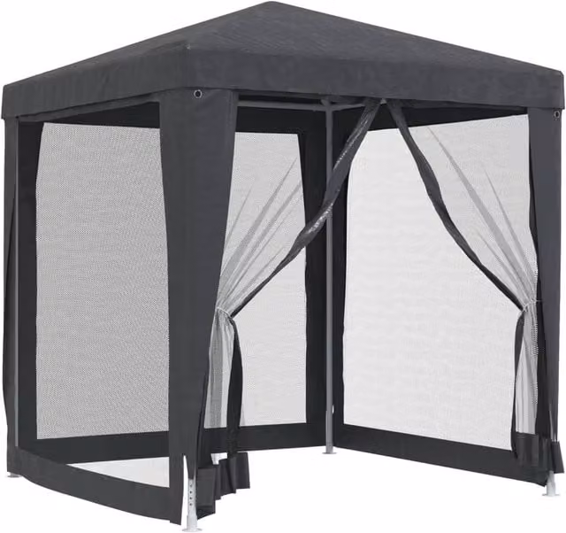 Berkfield Home Party Tent with 4 Mesh Sidewalls, Anthracite, W/D: 2 x 2 m – 1