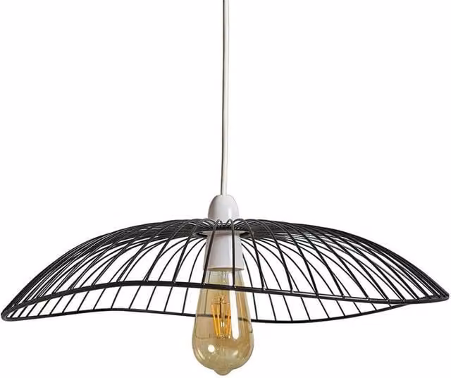 PAWNORA Industrial Metal Ceiling Light Shade in Black – 1