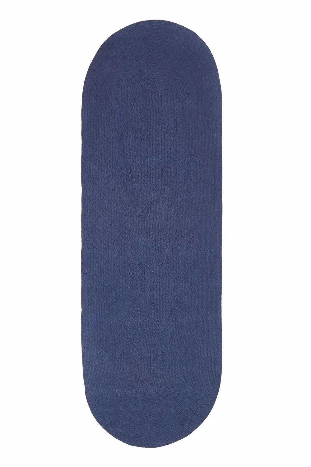 Homescapes Blue Braided Oval Cotton Hallway and Living Room Rug, W: 66 cm, L: 200 cm – 2