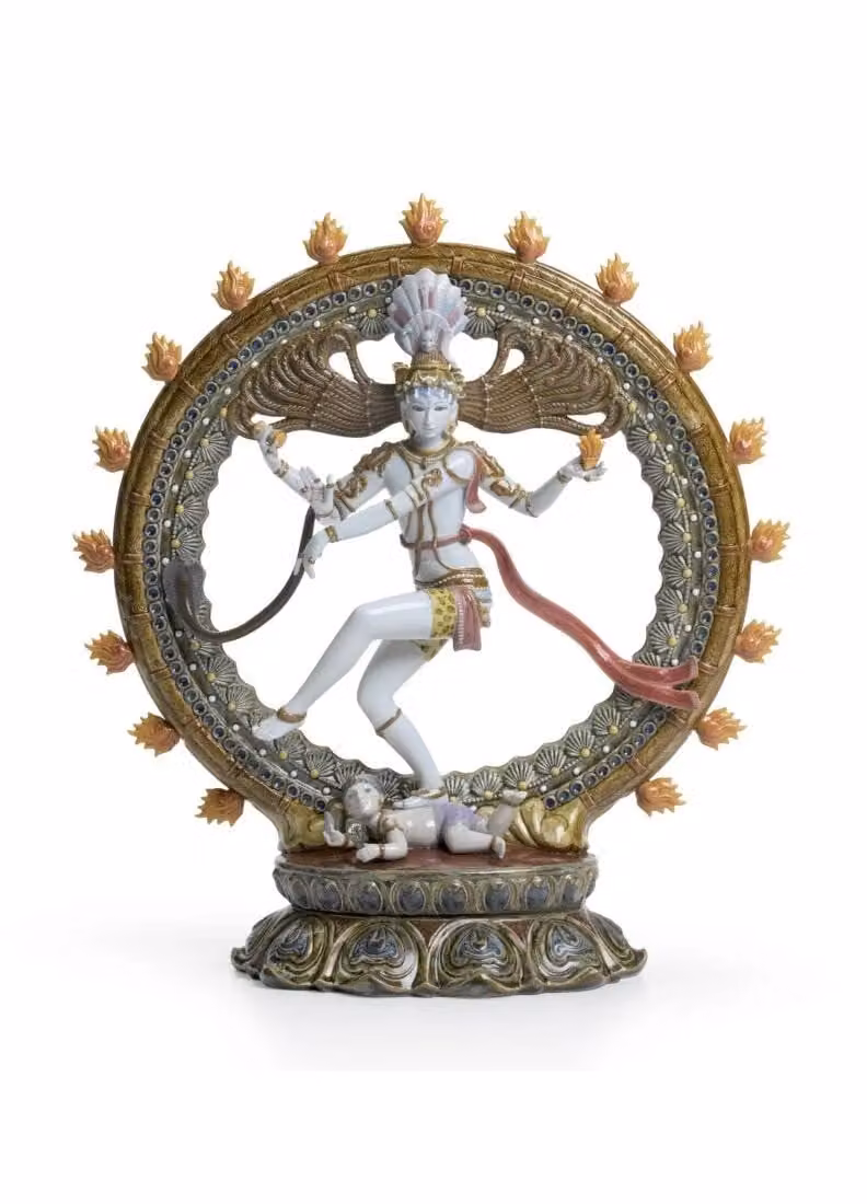 Lladró Shiva Nataraja Limited Edition White Porcelain Sculpture