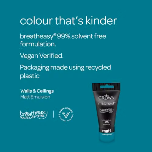 Crown Walls & Ceilings Deep Teal Matt Paint Tester Sample 40ml – 2