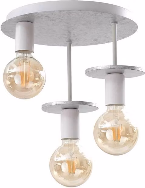 Netlighting Saturn Multi Arm Semi Flush Ceiling Light in Silver, Diameter: 30 cm, 3x E27
