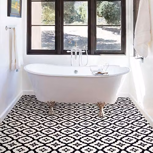 WallPops FP2480 Comet Peel and Stick Floor Tiles, Black, Set of 10, 30.48 x 30.48 cm – 3