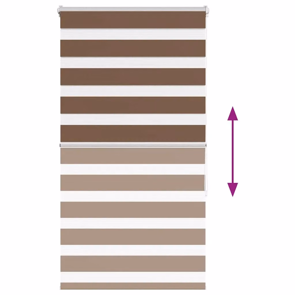 Berkfield Home Brown Zebra Blind, Polyester Fabric, W: 75 cm, H: 150 cm – 3